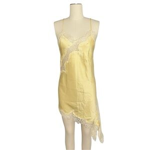 Zara Yellow Lace Asymmetric Dress Tunic XS